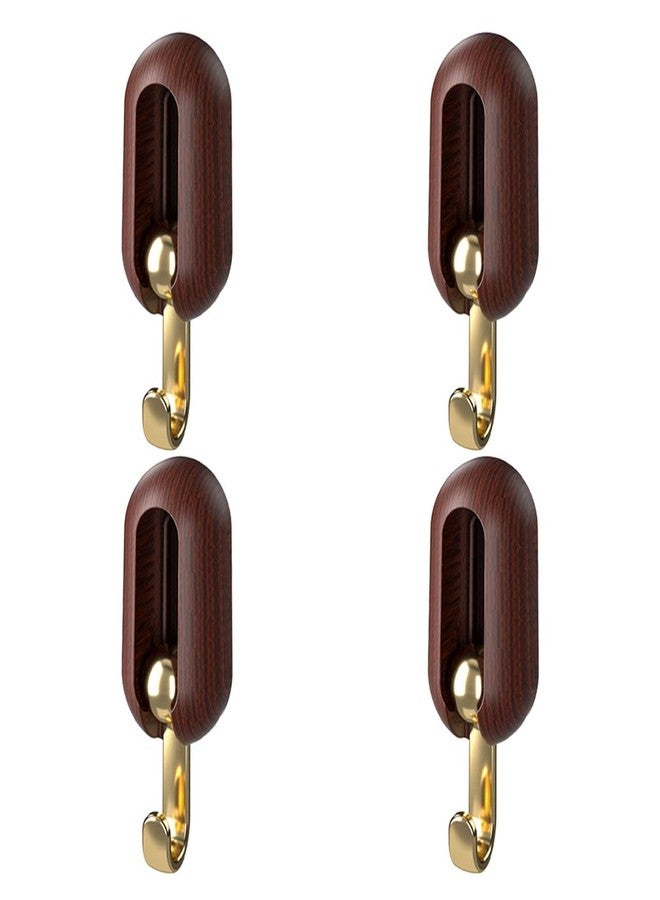 Dravina Set of 4-Brown ABS Wall Hooks Without Drilling | Strong Adhesive Hooks for Home, Kitchen, Bathroom & Office - Waterproof and No Damage to Walls - Image 1